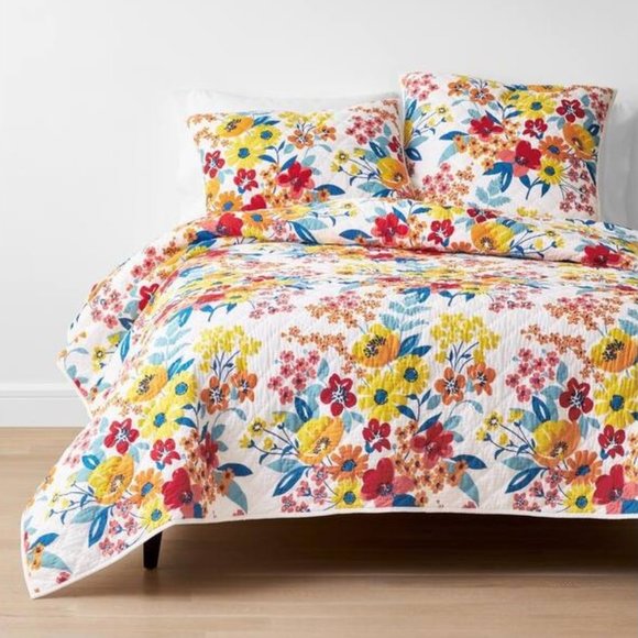 The Company Store Company Cotton™Euro Krina Blossom Cotton Percale Sham - Picture 2 of 4